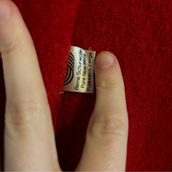 Vintage Red Wool Cardigan Sweater with Beautiful Buttons Made in Austria - Picture 4 of 8